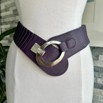 Load image into Gallery viewer, lusciousscarves Ladies Faux Leather Stretchy Waist Belt with Chrome Loop and Hook.
