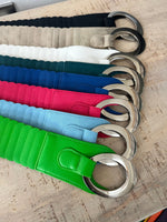 Load image into Gallery viewer, lusciousscarves Ladies Faux Leather Stretchy Waist Belt with Chrome Loop and Hook.
