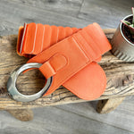 Load image into Gallery viewer, lusciousscarves Ladies Faux Leather Stretchy Waist Belt with Chrome Loop and Hook.
