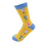 Load image into Gallery viewer, lusciousscarves Ladies Hot Air Balloons Bamboo Socks , Miss Sparrow Yellow.
