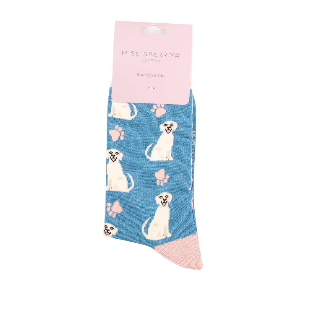 lusciousscarves Ladies Labradors Bamboo Socks, Miss Sparrow Blue