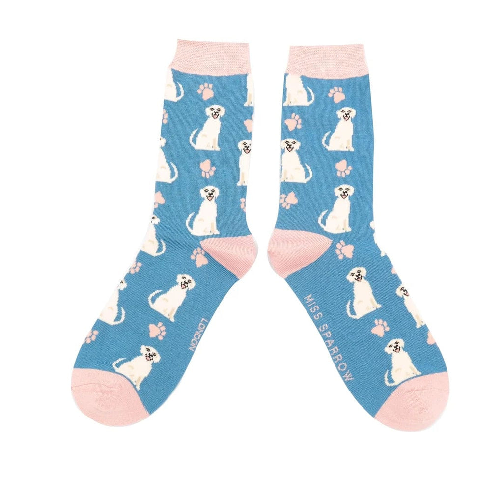 lusciousscarves Ladies Labradors Bamboo Socks, Miss Sparrow Blue