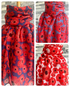 lusciousscarves Ladies Lightweight Poppy Scarf available in 3 Colours.