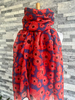 Load image into Gallery viewer, lusciousscarves Ladies Lightweight Poppy Scarf available in 3 Colours.
