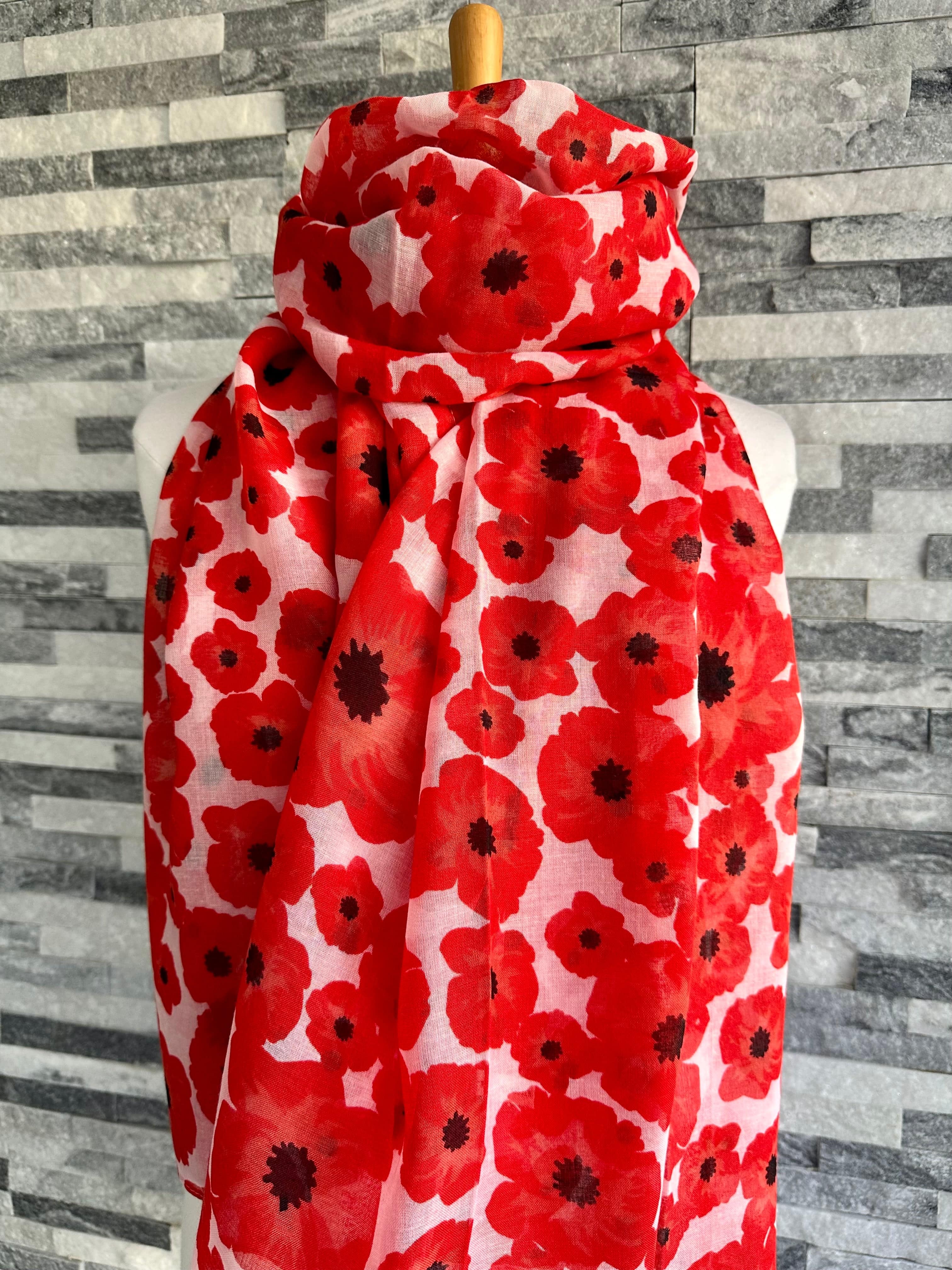 lusciousscarves Ladies Lightweight Poppy Scarf available in 3 Colours.