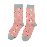 Load image into Gallery viewer, lusciousscarves Ladies Miss Sparrow Bamboo Socks- Christmas Snowman-Pink
