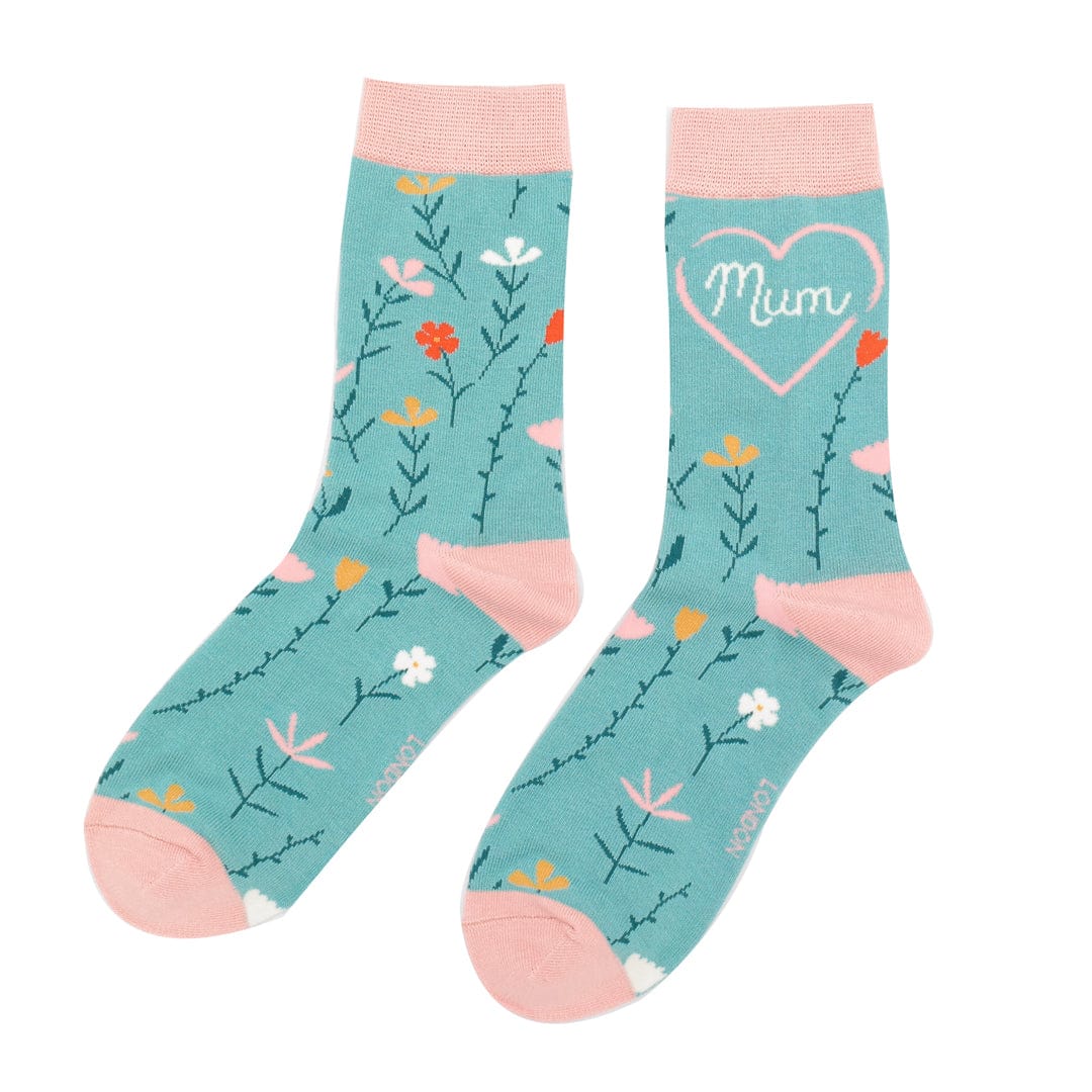 lusciousscarves Ladies Miss Sparrow Bamboo Socks Mum Design Duck Egg