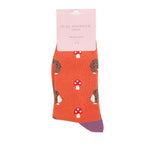 Load image into Gallery viewer, lusciousscarves Ladies Miss Sparrow Hedgehogs and Toadstools Bamboo Socks, Orange
