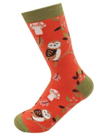 Load image into Gallery viewer, lusciousscarves Ladies Owls and Woodland Bamboo Socks Miss Sparrow, Orange
