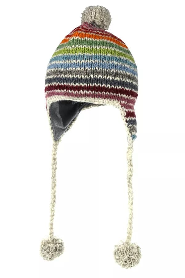 lusciousscarves Ladies Pachamama Hoxton Rainbow Chullo Hat , Fairtrade, Handknitted
