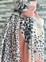 Load image into Gallery viewer, lusciousscarves Ladies Pale Pink Tiger &amp; Leopard
