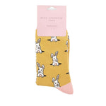 Load image into Gallery viewer, lusciousscarves Ladies Peek a Boo Bunnies Bamboo Socks, Miss Sparrow Yellow.
