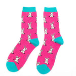Load image into Gallery viewer, lusciousscarves Ladies Peek a Boo Bunny Rabbits Bamboo Socks, Miss Sparrow Pink
