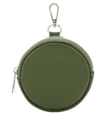 Load image into Gallery viewer, lusciousscarves Ladies purse Khaki Round Leather Keyring Clip Purse.
