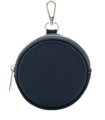 Load image into Gallery viewer, lusciousscarves Ladies purse Navy Round Leather Keyring Clip Purse.

