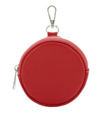 Load image into Gallery viewer, lusciousscarves Ladies purse Red Round Leather Keyring Clip Purse.
