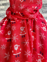 Load image into Gallery viewer, lusciousscarves Ladies Red Santa Clause Festive Light Weight Scarf.
