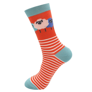 lusciousscarves Ladies Sheep Pals Bamboo Socks, Miss Sparrow Orange