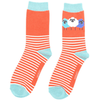Load image into Gallery viewer, lusciousscarves Ladies Sheep Pals Bamboo Socks, Miss Sparrow Orange
