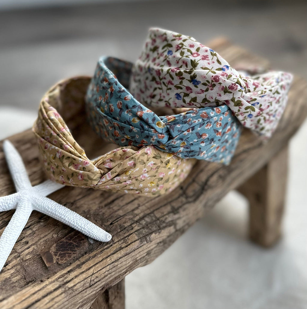 lusciousscarves Ladies Soft Knotted Dainty Floral Headband