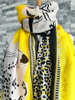 Load image into Gallery viewer, lusciousscarves Ladies Yellow Tiger and Leopard Print Scarf.
