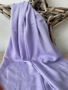 lusciousscarves Lilac Plain Light Weight Cotton Blend Summer Scarf , Wrap, Shawl 26 Colours Available
