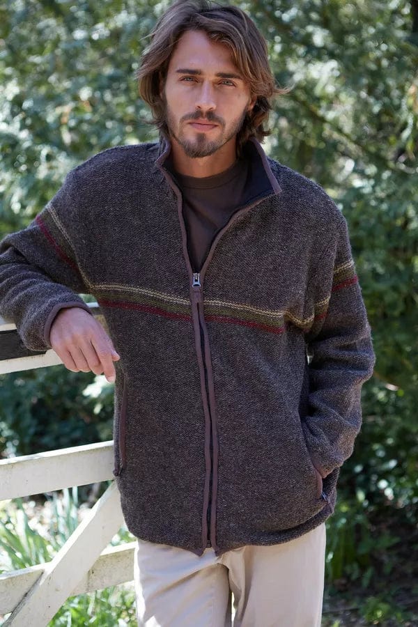 lusciousscarves M/L Pachamama Mens Connemara Jacket Bark , Handmade, Fair Trade