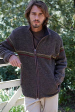 Load image into Gallery viewer, lusciousscarves M/L Pachamama Mens Connemara Jacket Bark , Handmade, Fair Trade
