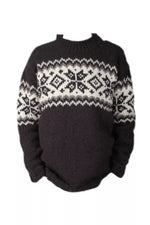 Load image into Gallery viewer, lusciousscarves M/L Pachamama Yukon Sweater Charcoal, Fair Trade, Hand Knitted

