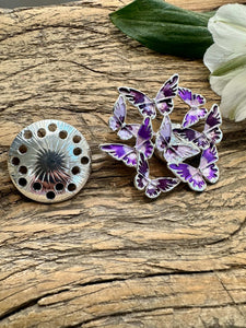 lusciousscarves Magnetic Brooch Purple Butterfly Design