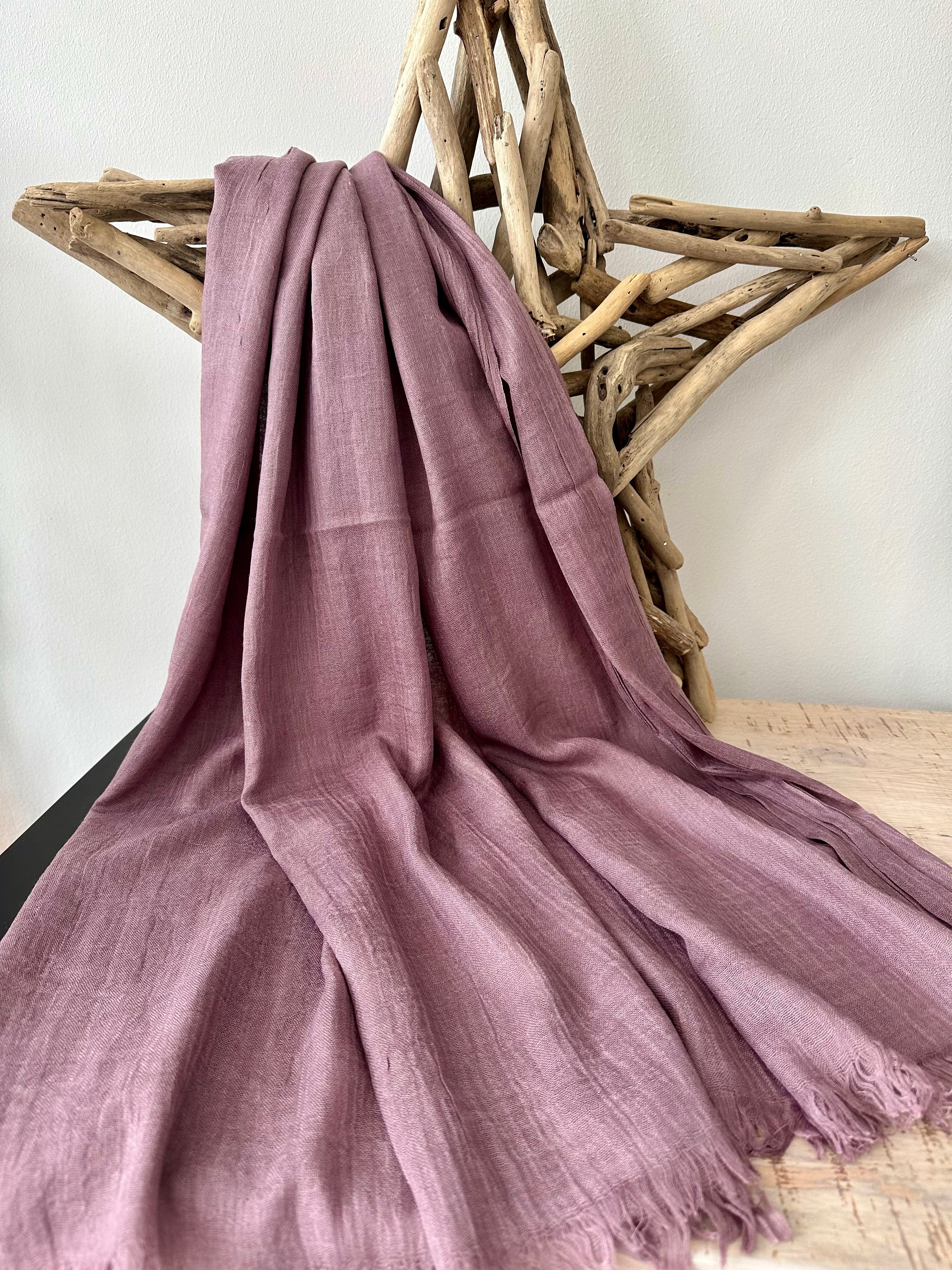 lusciousscarves Mauve Plain Light Weight Cotton Blend Summer Scarf , Wrap, Shawl 26 Colours Available