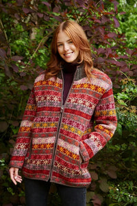 lusciousscarves Medium Pachamama Tintagel Zip Jacket Womens, Hand Knitted , Fair Trade
