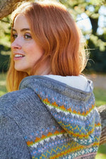 Load image into Gallery viewer, lusciousscarves Medium Pachamama Womens Braemar Hoody, Grey , Hand Knitted, Fair Trade

