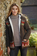 Load image into Gallery viewer, lusciousscarves Medium Pachamama Womens  Fox Hoody Fair Trade, Hand Knitted
