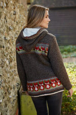 Load image into Gallery viewer, lusciousscarves Medium Pachamama Womens  Fox Hoody Fair Trade, Hand Knitted
