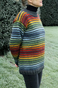 lusciousscarves Medium Pachamama Womens Vancouver Stripey Sweater , Hand Knitted, Fair Trade