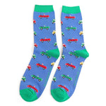 Load image into Gallery viewer, lusciousscarves Men&#39;s Bamboo Socks , Mr Sparrow Classic Cars , Blue
