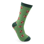 Load image into Gallery viewer, lusciousscarves Men&#39;s Bamboo Socks , Mr Sparrow Rugby Balls , Green
