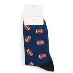 Load image into Gallery viewer, lusciousscarves Men&#39;s Bamboo Socks , Mr Sparrow Rugby Balls , Navy
