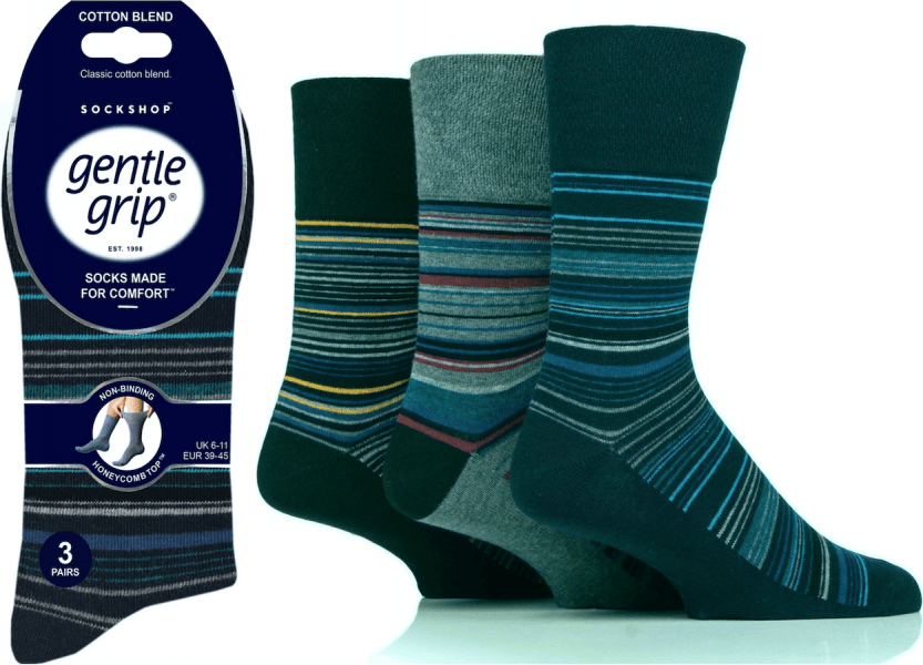 lusciousscarves Men's Gentle Grip Non Binding Honeycomb Loose Top Socks UK 6-11 by Sock Shop