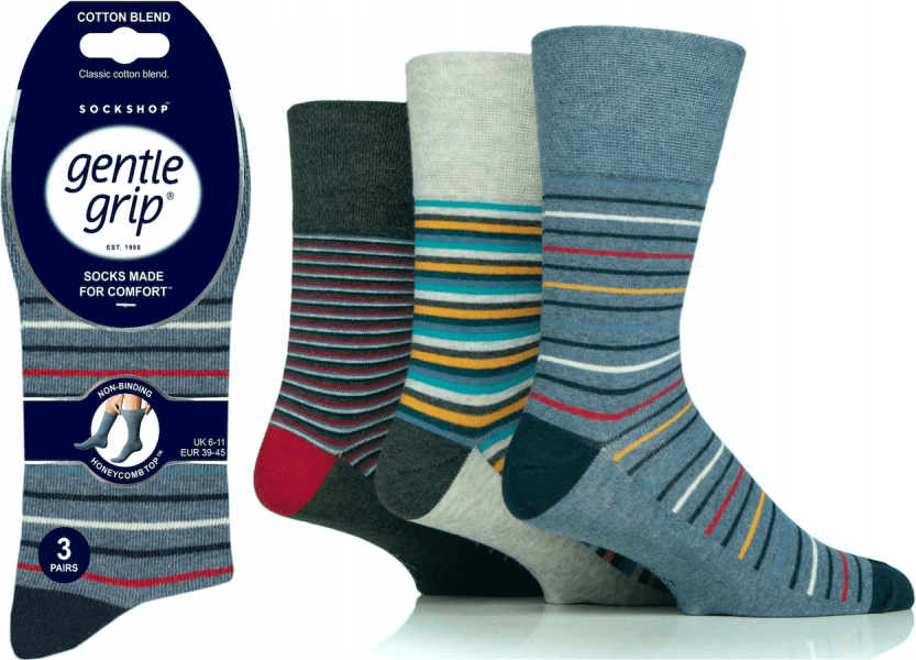 lusciousscarves Men's Gentle Grip Non Binding Honeycomb Loose Top Socks UK 6-11 by Sock Shop