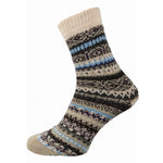Load image into Gallery viewer, lusciousscarves Men&#39;s Joya Cream Toned Patterned Wool Blend Socks.

