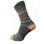 Load image into Gallery viewer, lusciousscarves Men&#39;s Joya Patterned Grey and Orange Wool Blend Socks 7-11

