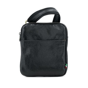 lusciousscarves Men's / Unisex Italian Tamponato Leather Slim Square Crossbody Travel Bag