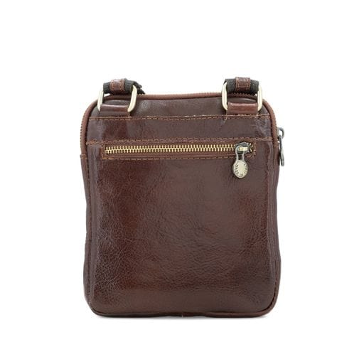 lusciousscarves Men's / Unisex Italian Tamponato Leather Slim Square Crossbody Travel Bag