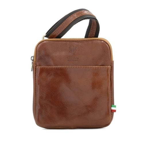 lusciousscarves Men's / Unisex Italian Tamponato Leather Slim Square Crossbody Travel Bag