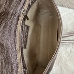 Load image into Gallery viewer, lusciousscarves Metallic Bronze Italian Leather Clutch Bag with Loop Handle
