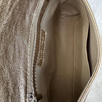 Load image into Gallery viewer, lusciousscarves Metallic Gold Italian Leather Clutch Bag with Loop Handle
