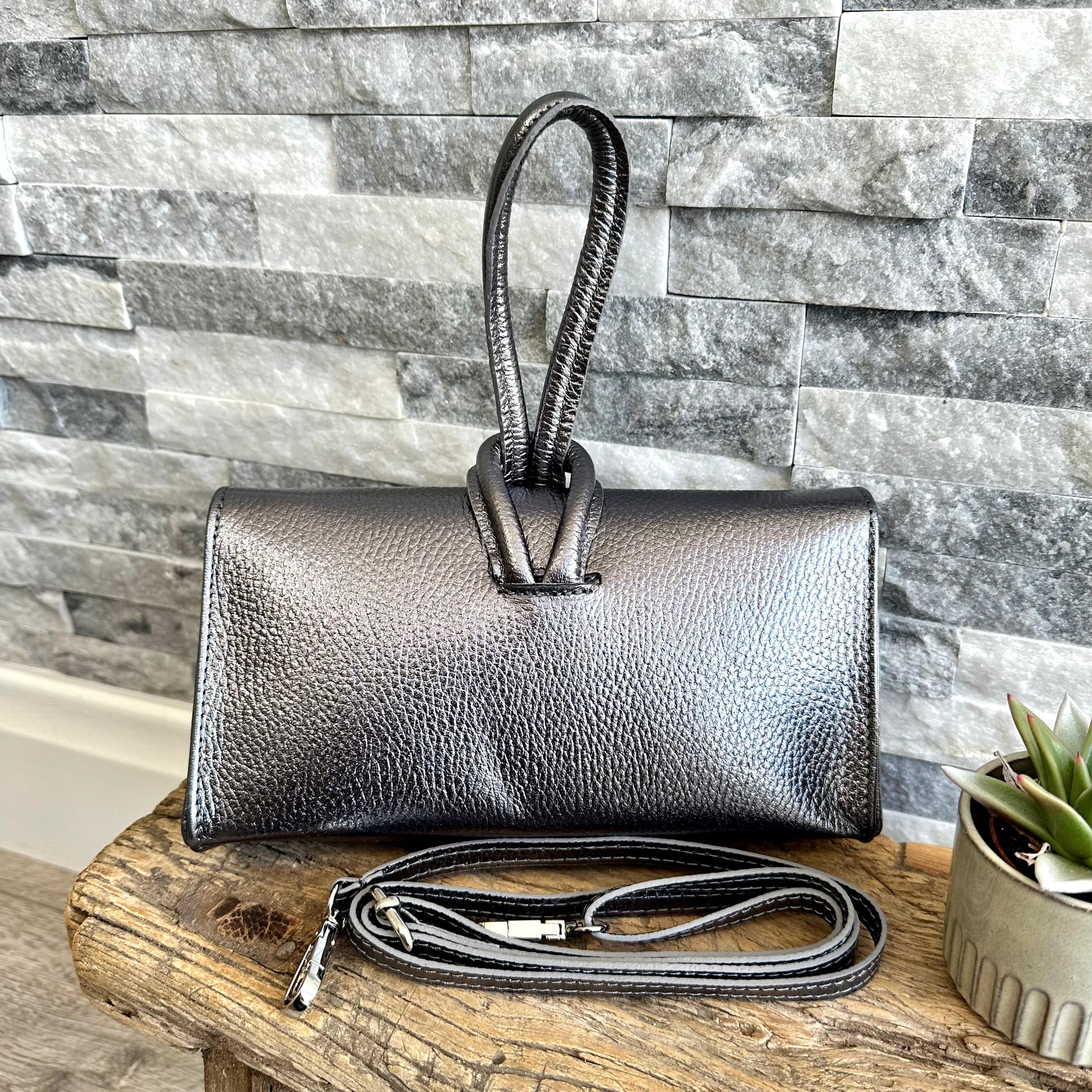 Pewter evening discount bag