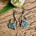 Load image into Gallery viewer, lusciousscarves Miss Milly Aqua Textured Swirl Earrings FE595
